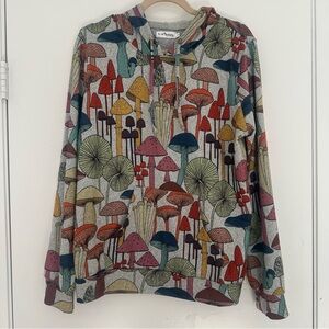 La Soul Colorful Mushroom Print Women's Sweater Medium